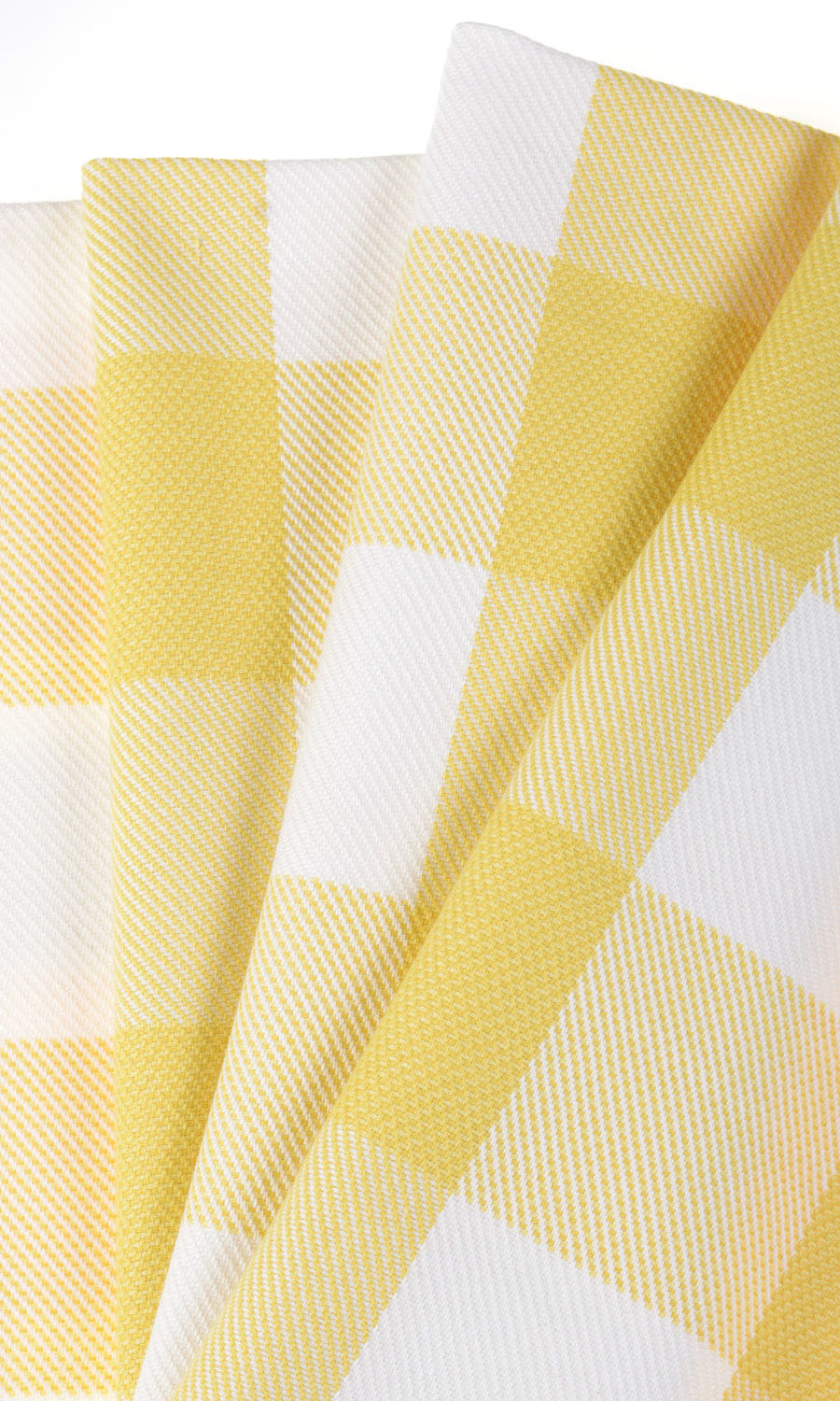 Buffalo Check Free Fabric Material Sample (Lemon Yellow/ White)