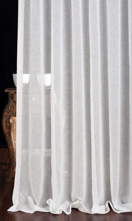 Plain Sheer Home Décor Fabric By the Yard (White)