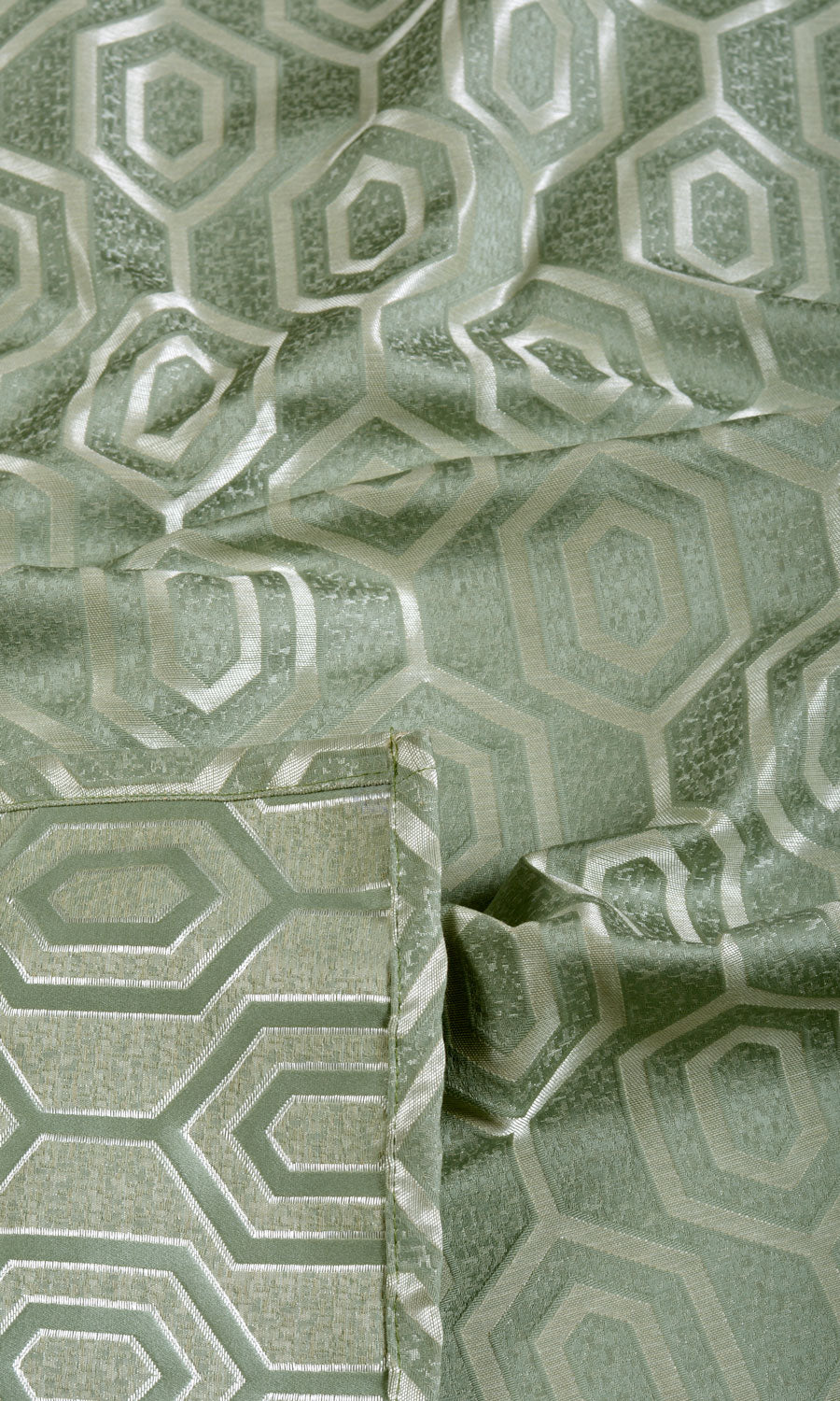 Honeycomb Patterned  Fabric Sample for Curtains & Drapes (Sage Green)