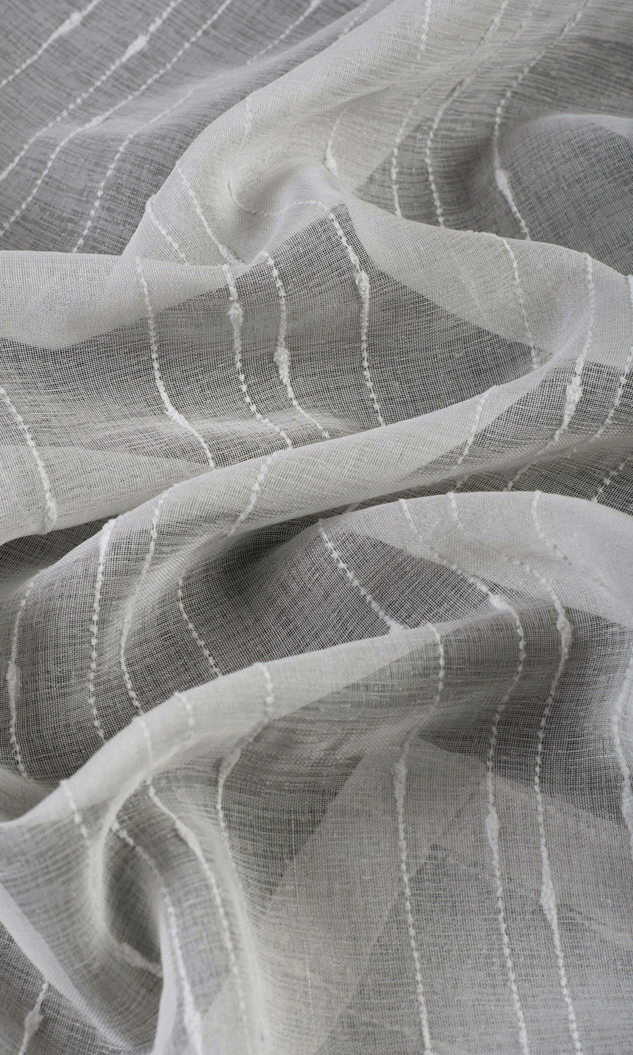 Striped Sheer Home Textile Fabric Material By the Yard (Grey)
