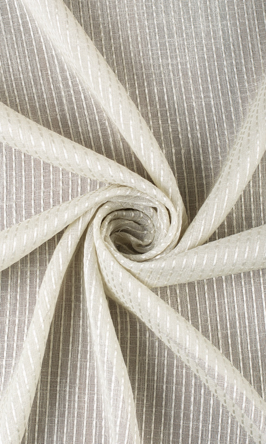 Striped Embroidery Sheer Home Textile Fabric Material By the Yard (Gray)