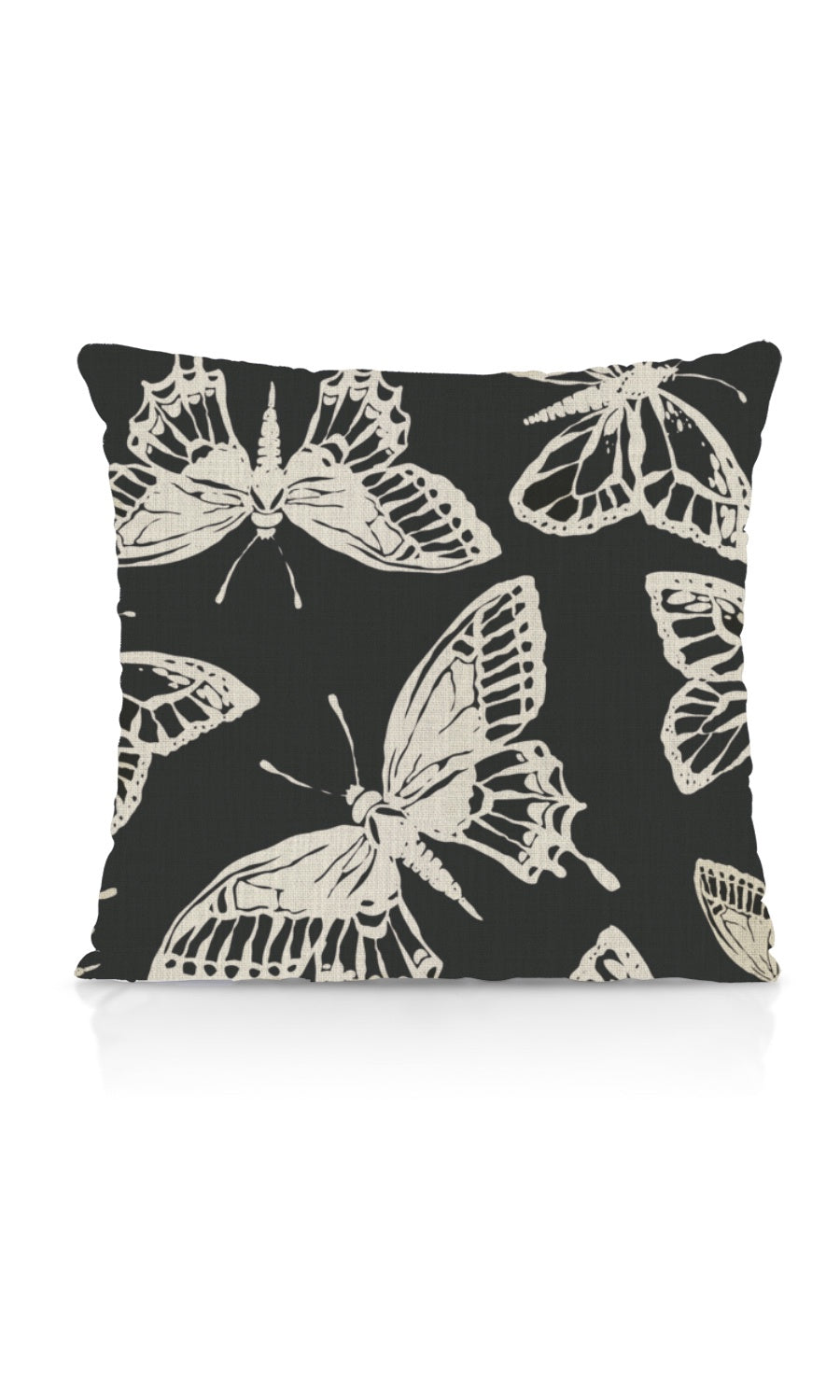 Botanical Printed Home Textile Fabric Material Sample (Black/ Milky White)