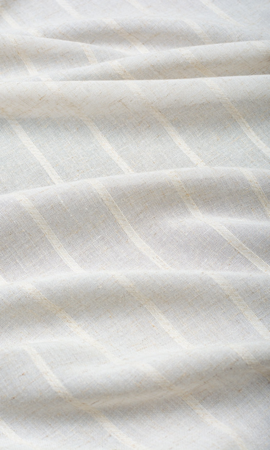 Striped Sheer Fabric By the Yard for Curtains & Drapes (Cream/ Ivory)