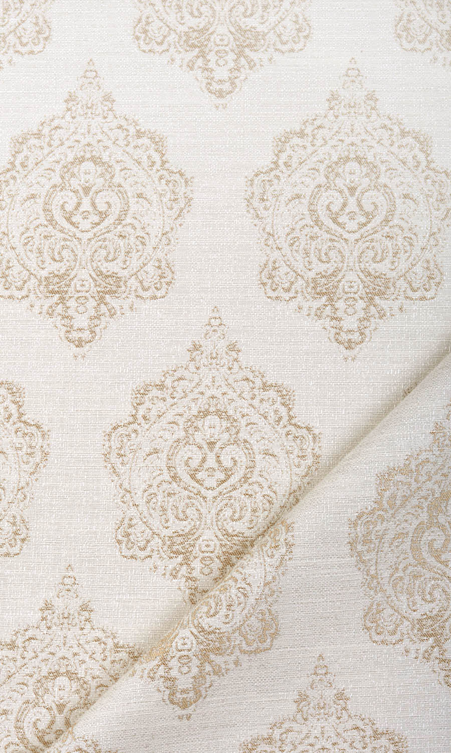 Damask Home Textile Fabric Material By the Yard (Off White/ Pale Beige)