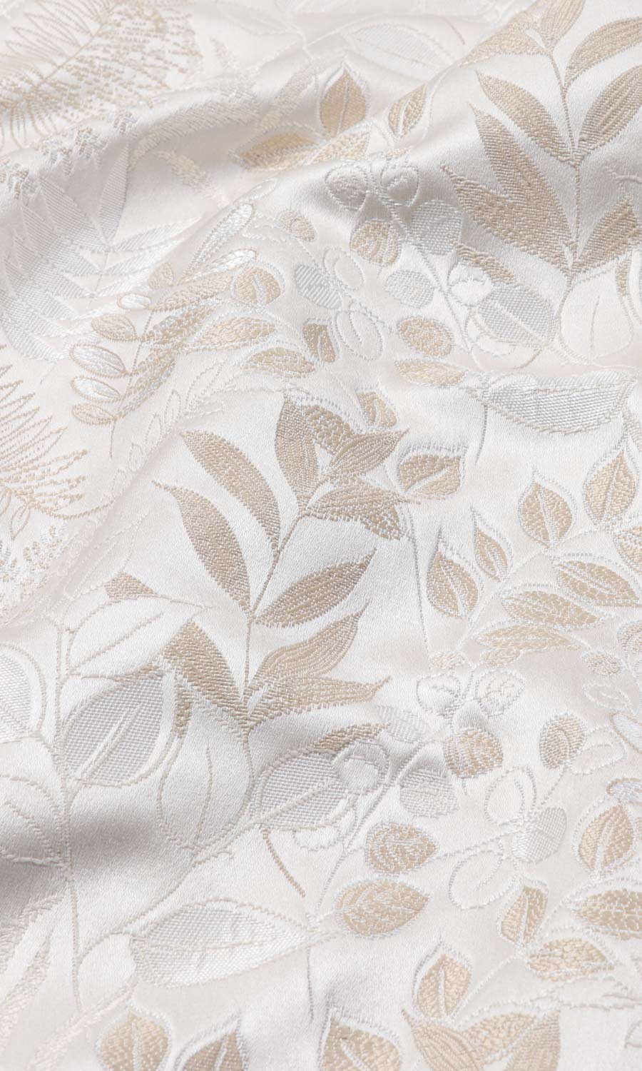 Botanical Home Textile Fabric Material By the Yard (White/ Ivory)