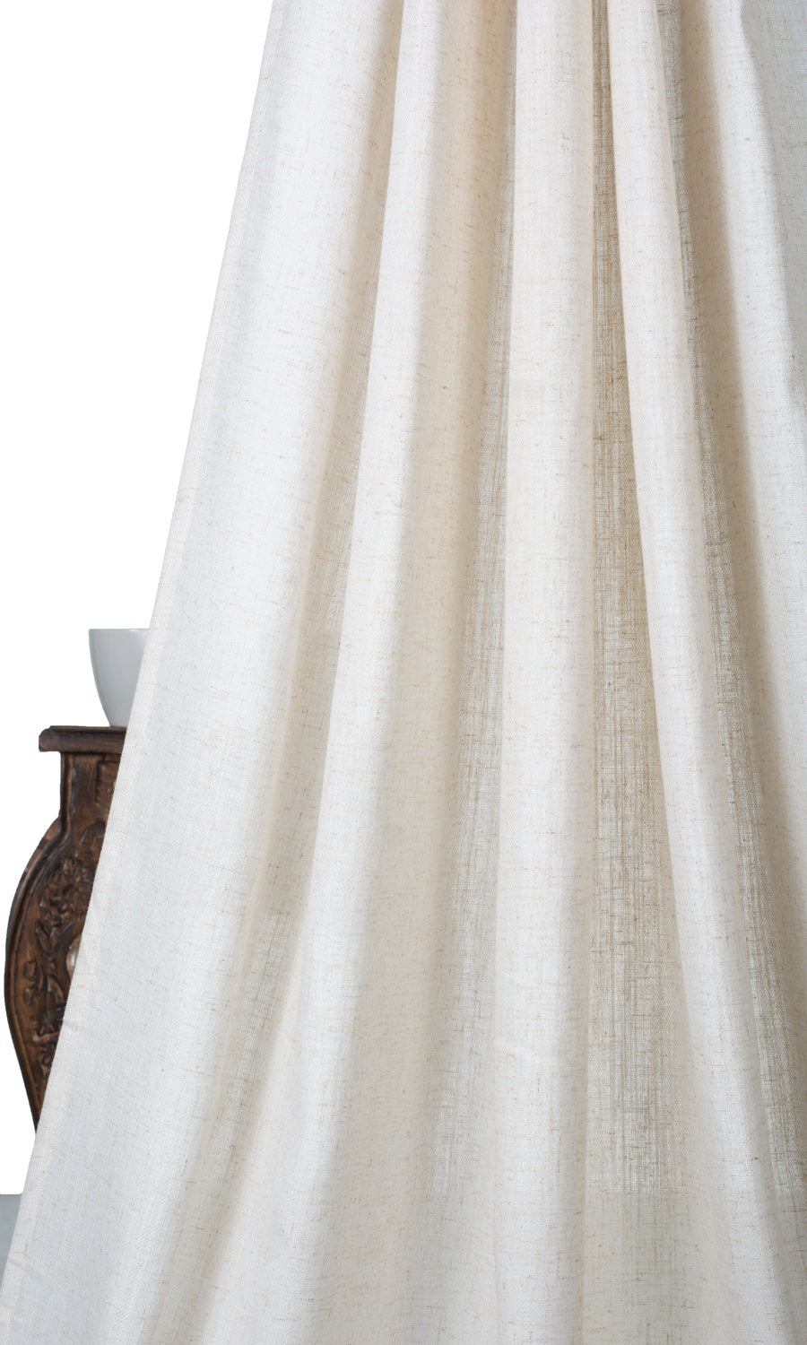 Semi-Sheer Linen Texture Home Textile Fabric Material By the Yard (Cream)