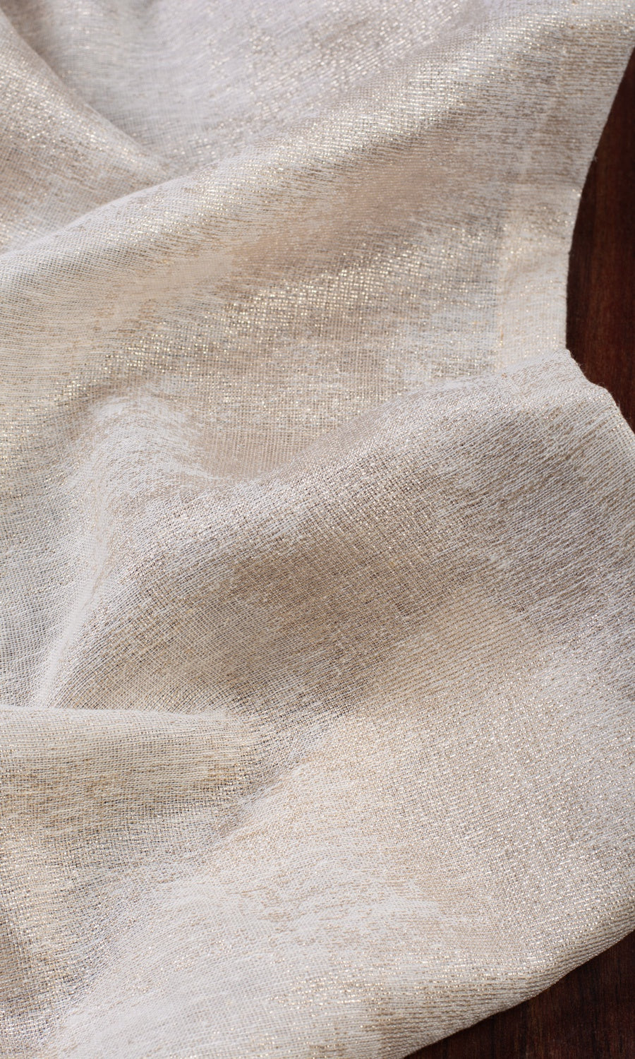 Textured Home Décor Fabric By the Yard (Ivory/ Golden)