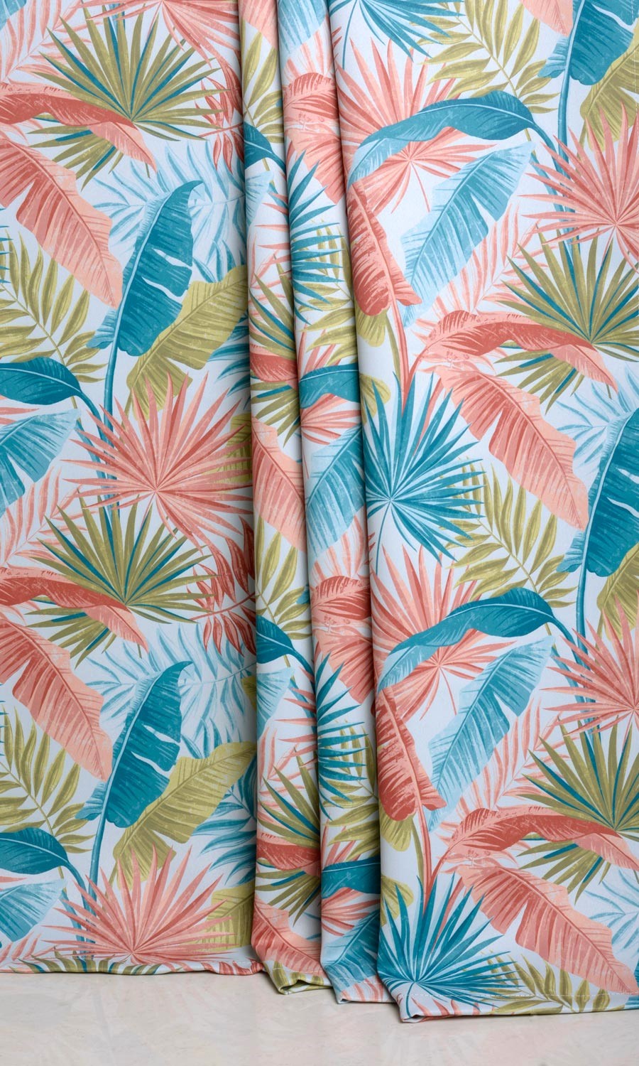 Botanical Floral Window Treatments Fabric Sample (Red/ Blue/ Green)
