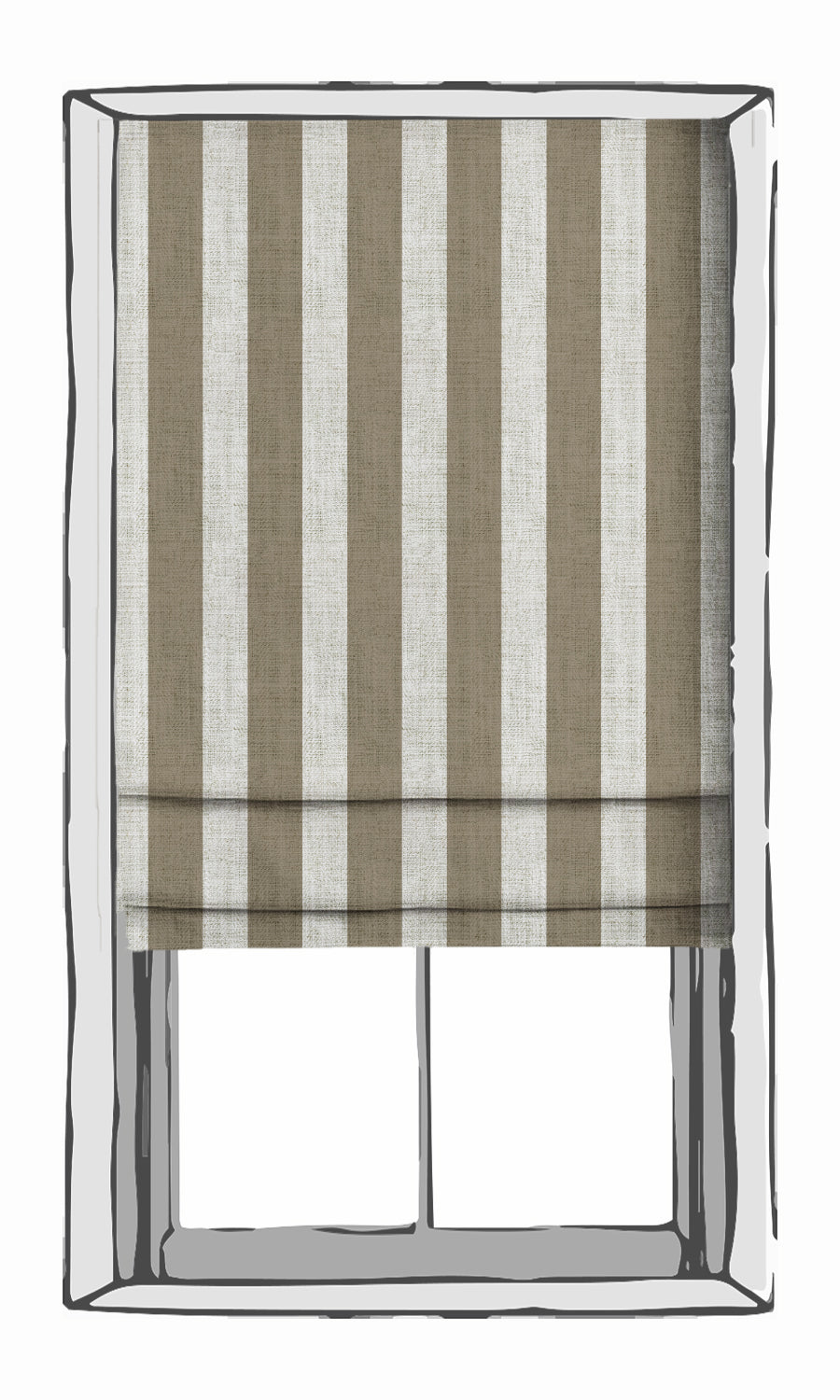 Modern Striped Home Textile Fabric Material Sample (Brown/ White)