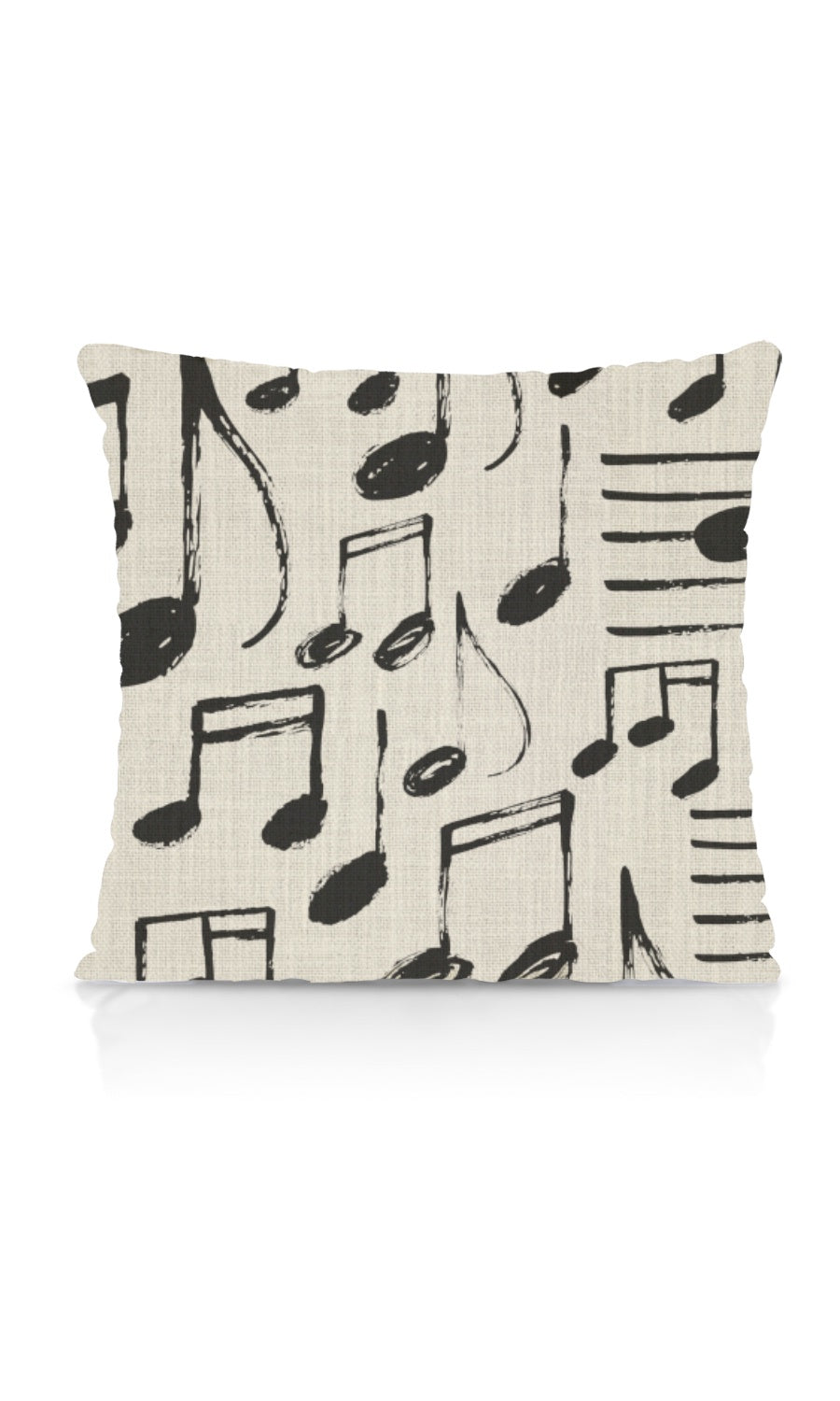 Music Themed Print Home Textile Fabric Material Sample (Black/ Milky White)