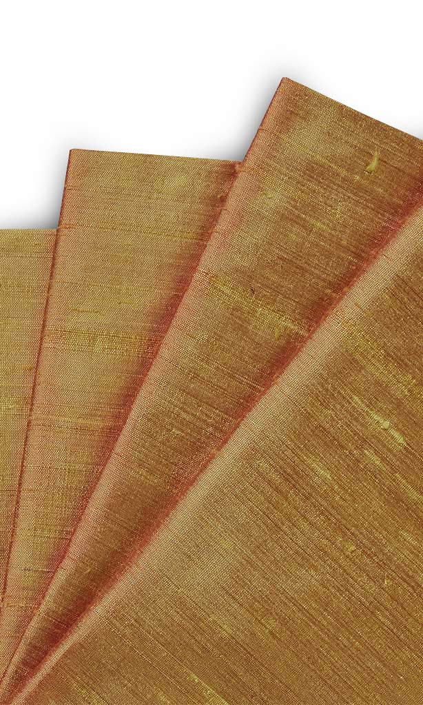 Dupioni Silk Window Treatments Fabric Sample (Mustard Orange)