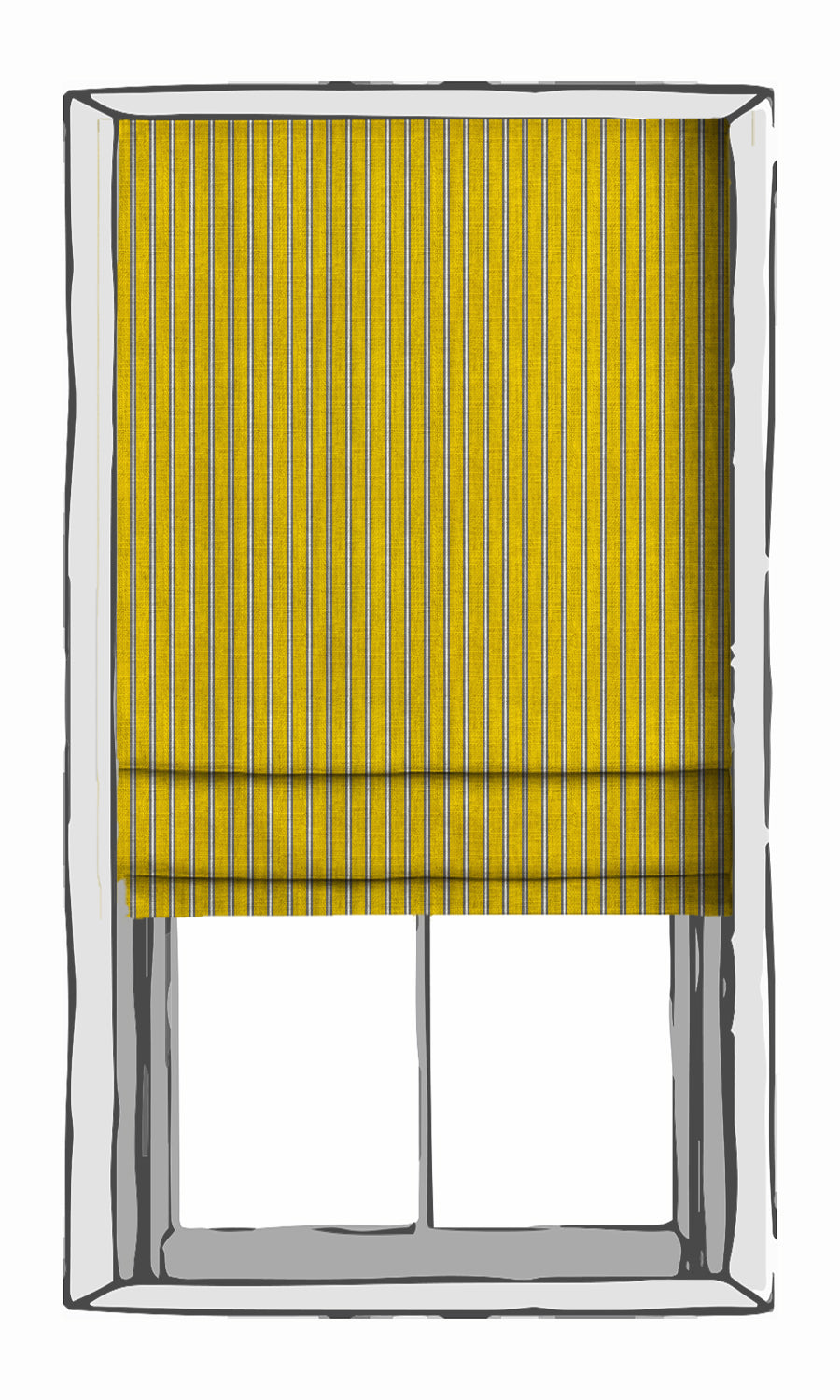 Striped Window Treatments Fabric Sample (Sunflower Yellow)