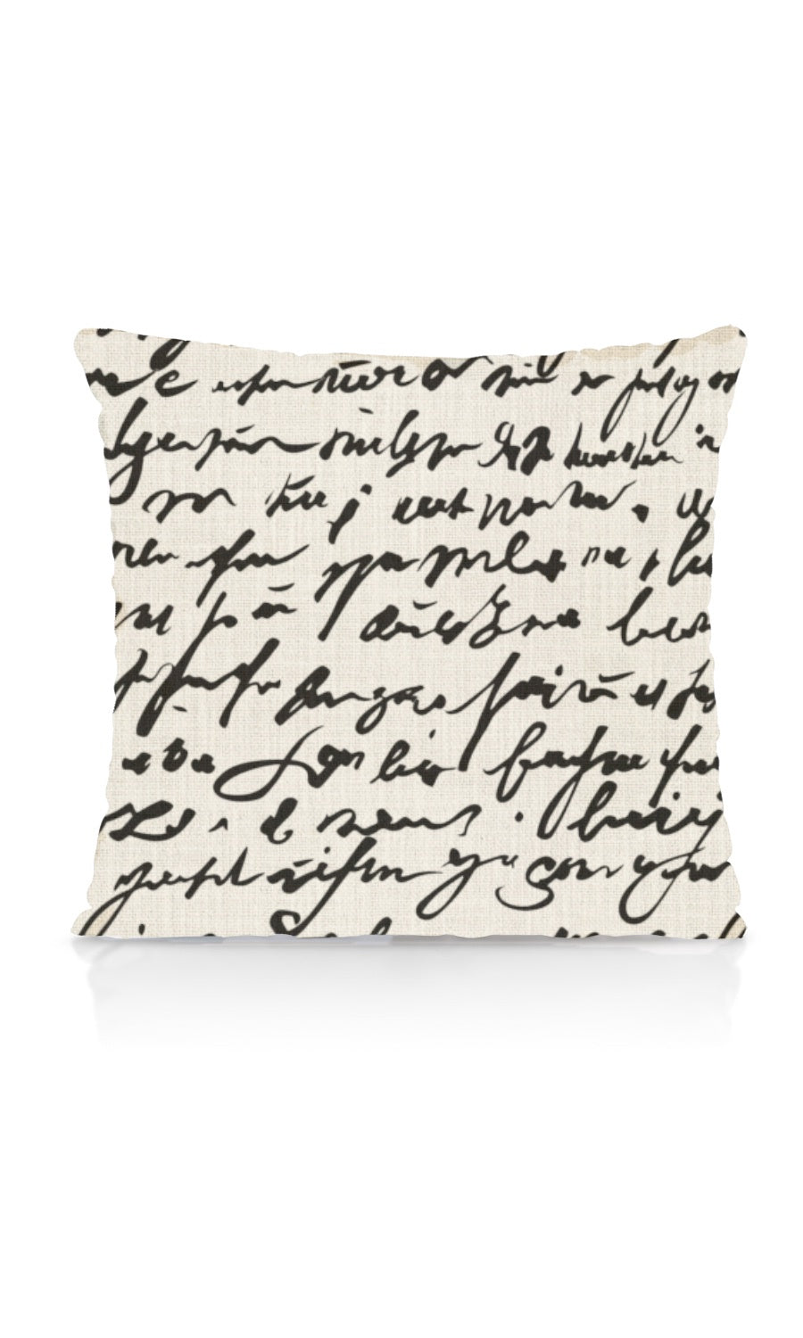 Script Print Home Textile Fabric Material Sample (Black/ Milky White)