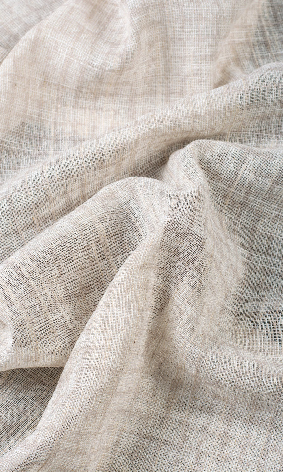 Checked Sheer Home Décor Fabric By the Yard (Cream/ Pale Beige)