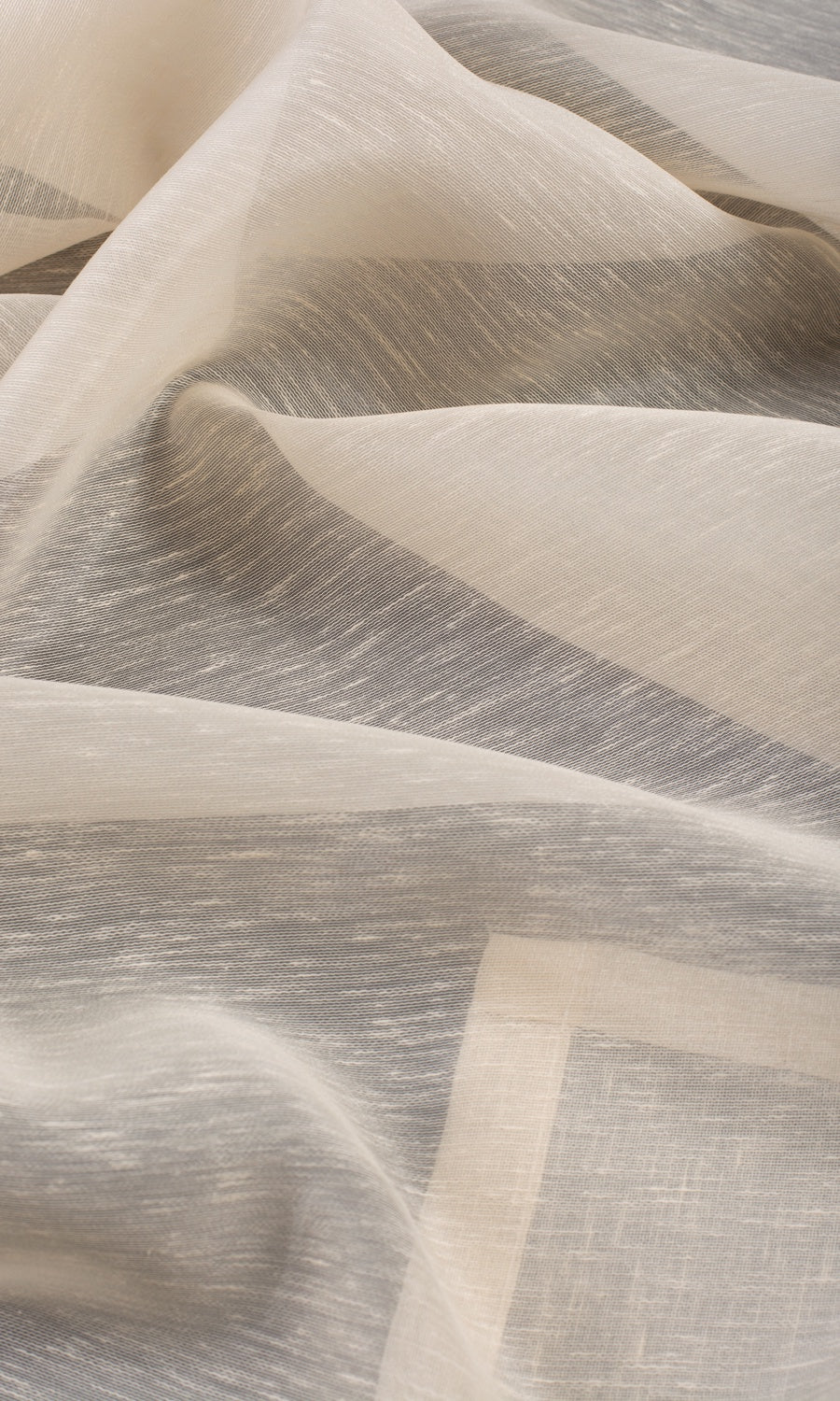 Plain Sheer Home Textile Fabric Material By the Yard (Warm Ivory)