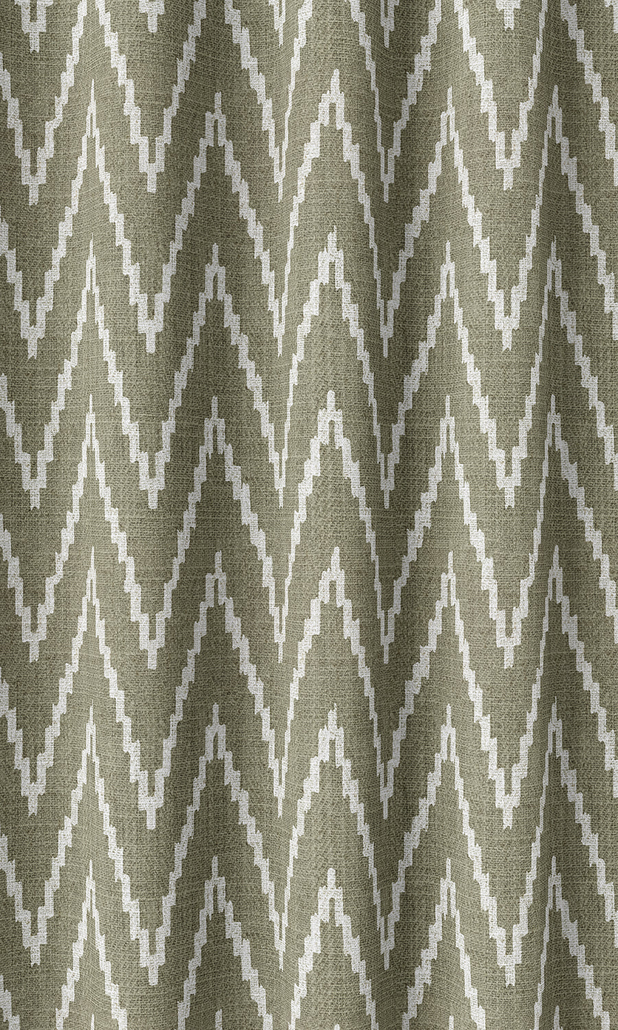Chevron Print Home Décor Fabric By the Metre (Green/ White)