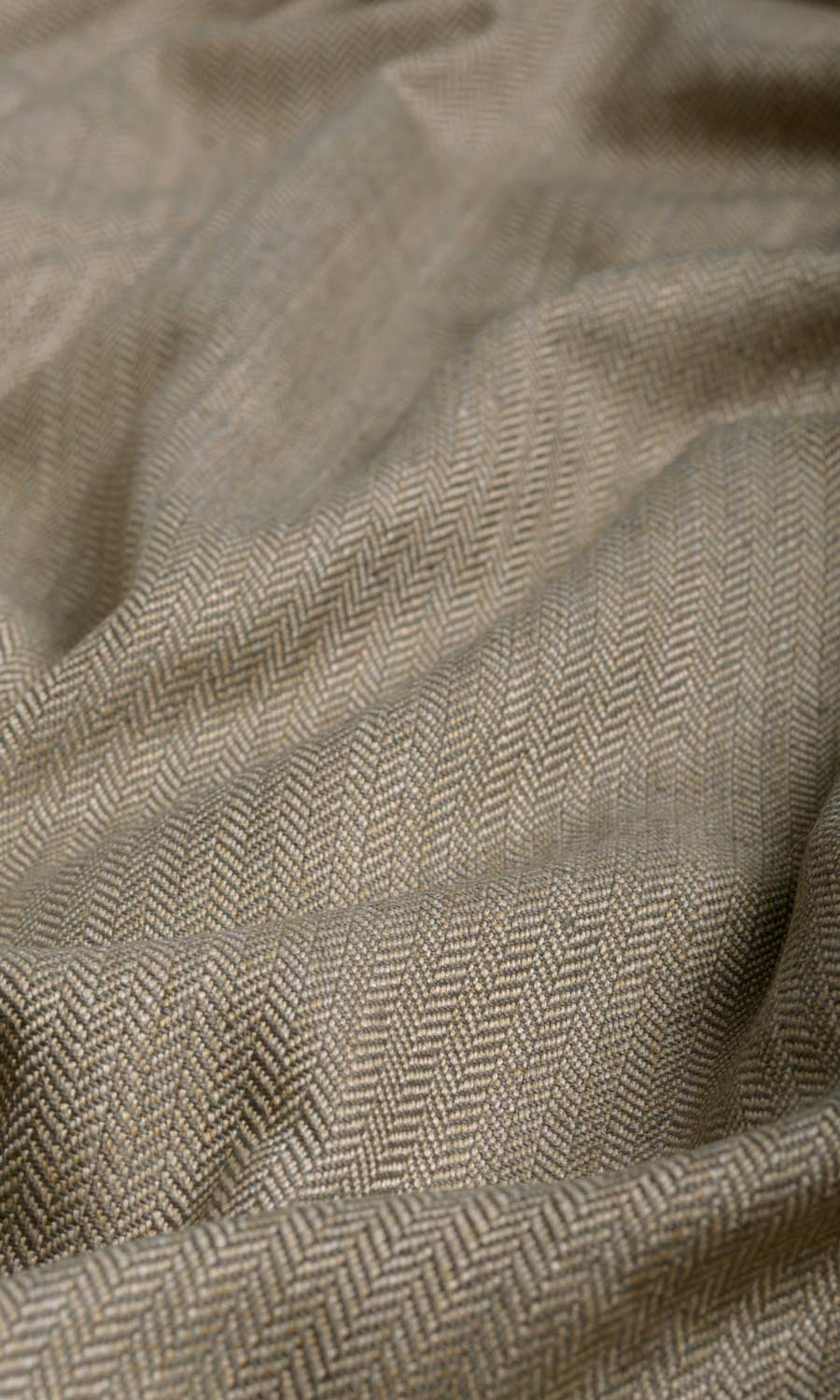 Herringbone Textured Fabric Sample for Curtains & Drapes (Mocha Brown)