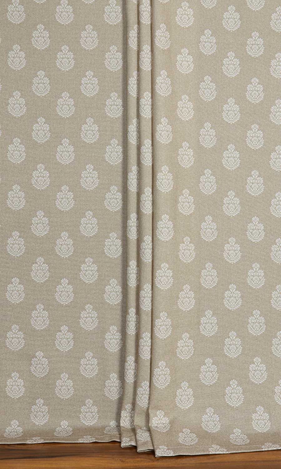 Floral Cotton Home Textile Fabric Material By the Yard (Beige/ Grey)