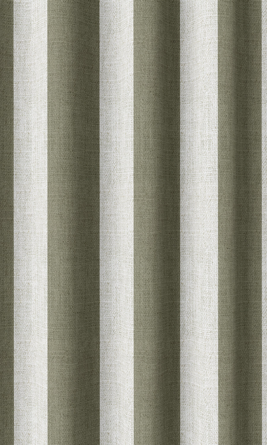 Striped Home Décor Fabric By the Metre (Olive Green/ White)