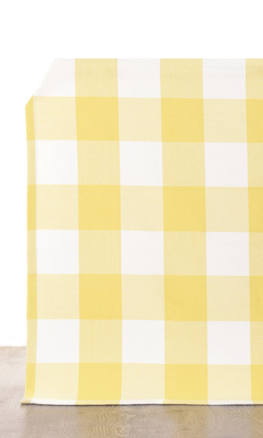 Buffalo Check Home Décor Fabric By the Yard (Lemon Yellow/ White)