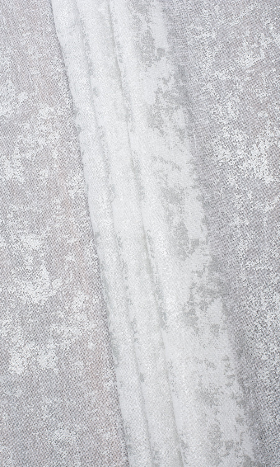Metallic Accents Semi-Sheer Window Treatments Fabric By the Yard (White)
