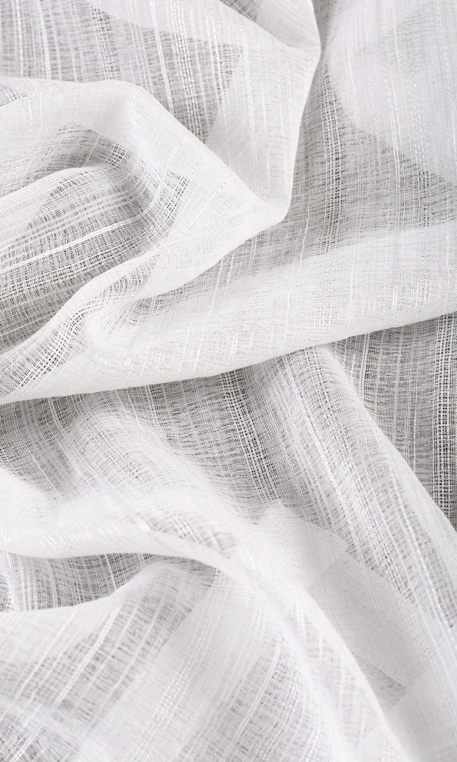 Textured Sheer Home Décor Fabric By the Yard (White)