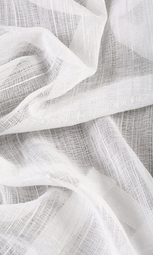Textured Sheer Home Décor Fabric By the Yard (White)