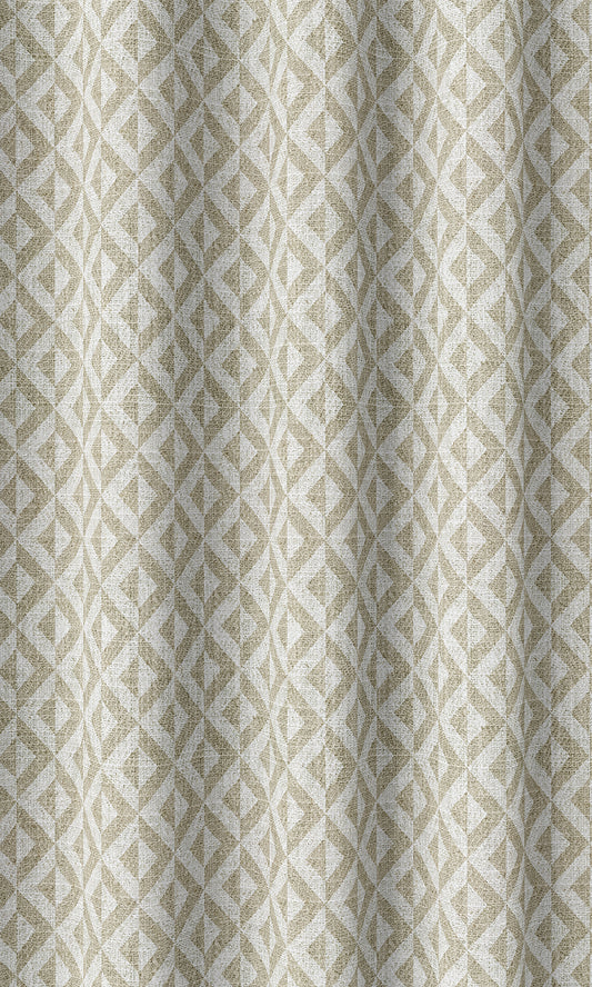 Modern Geometric Print Home Décor Fabric Sample (Beige/ White)