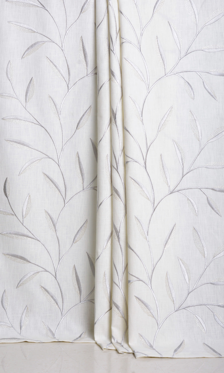 Floral Embroidery Home Décor Fabric By the Yard (White/ Cream)