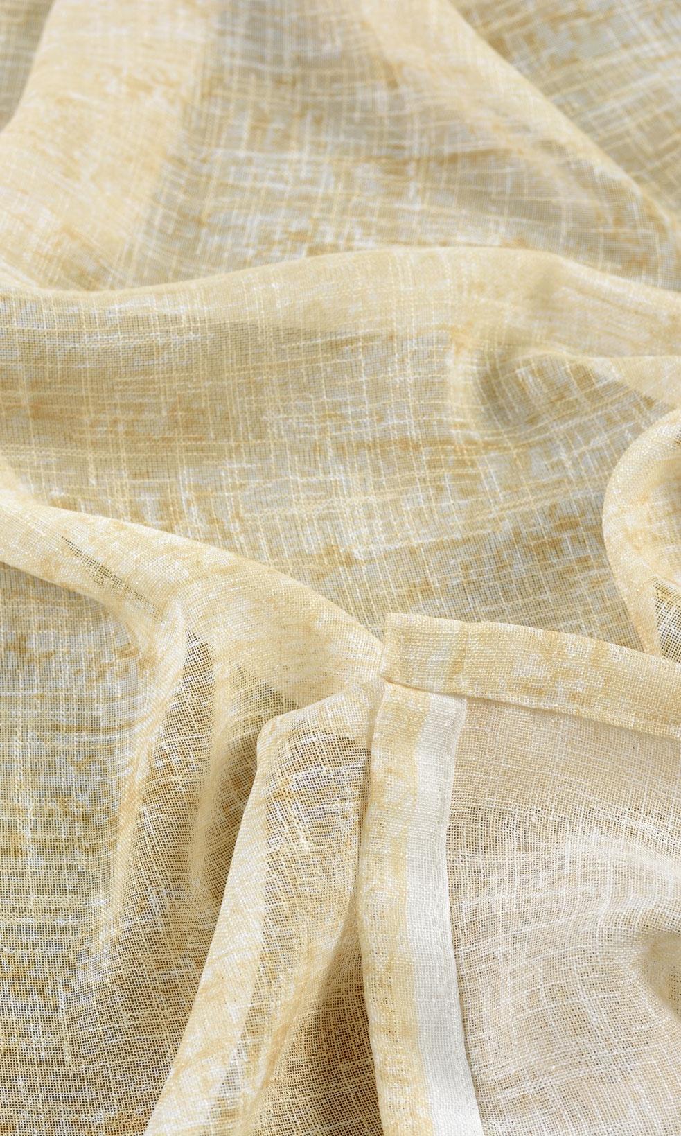 Textured Sheer Home Textile Fabric Material By the Yard (Honey Yellow/ Pale Orange)