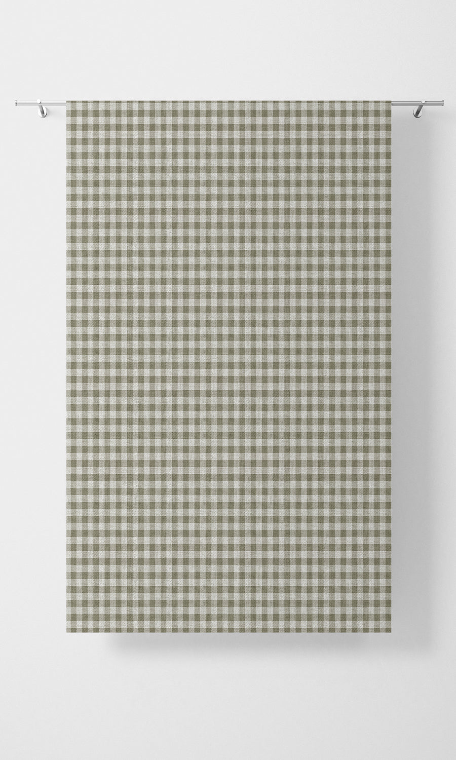 Check Patterned Home Textile Fabric Material By the Yard (Green/ White)