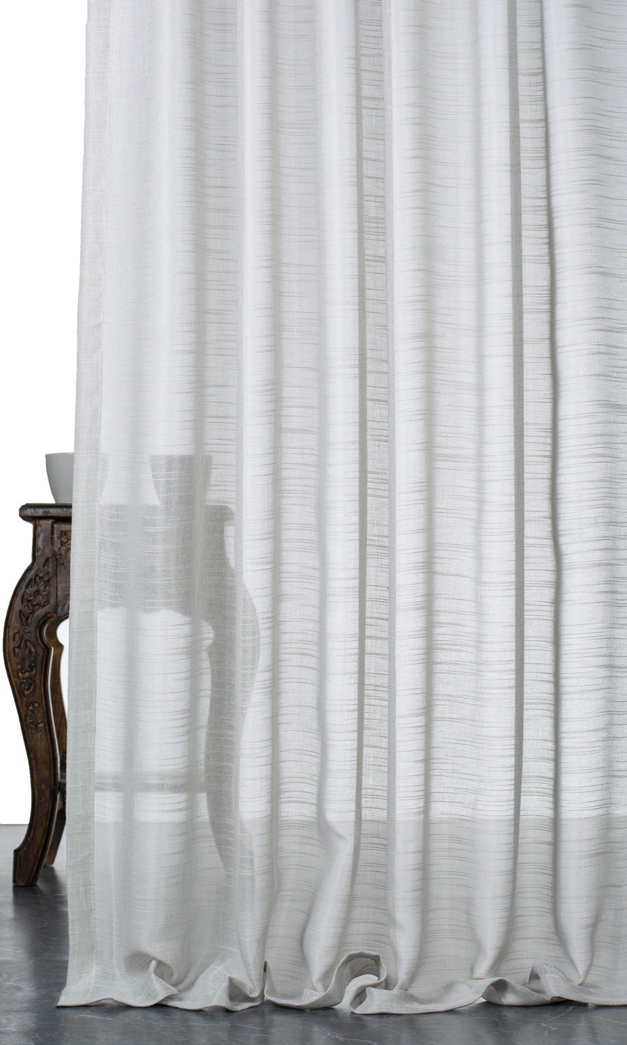 Plain Sheer Window Treatments Fabric By the Yard (Light Gray)