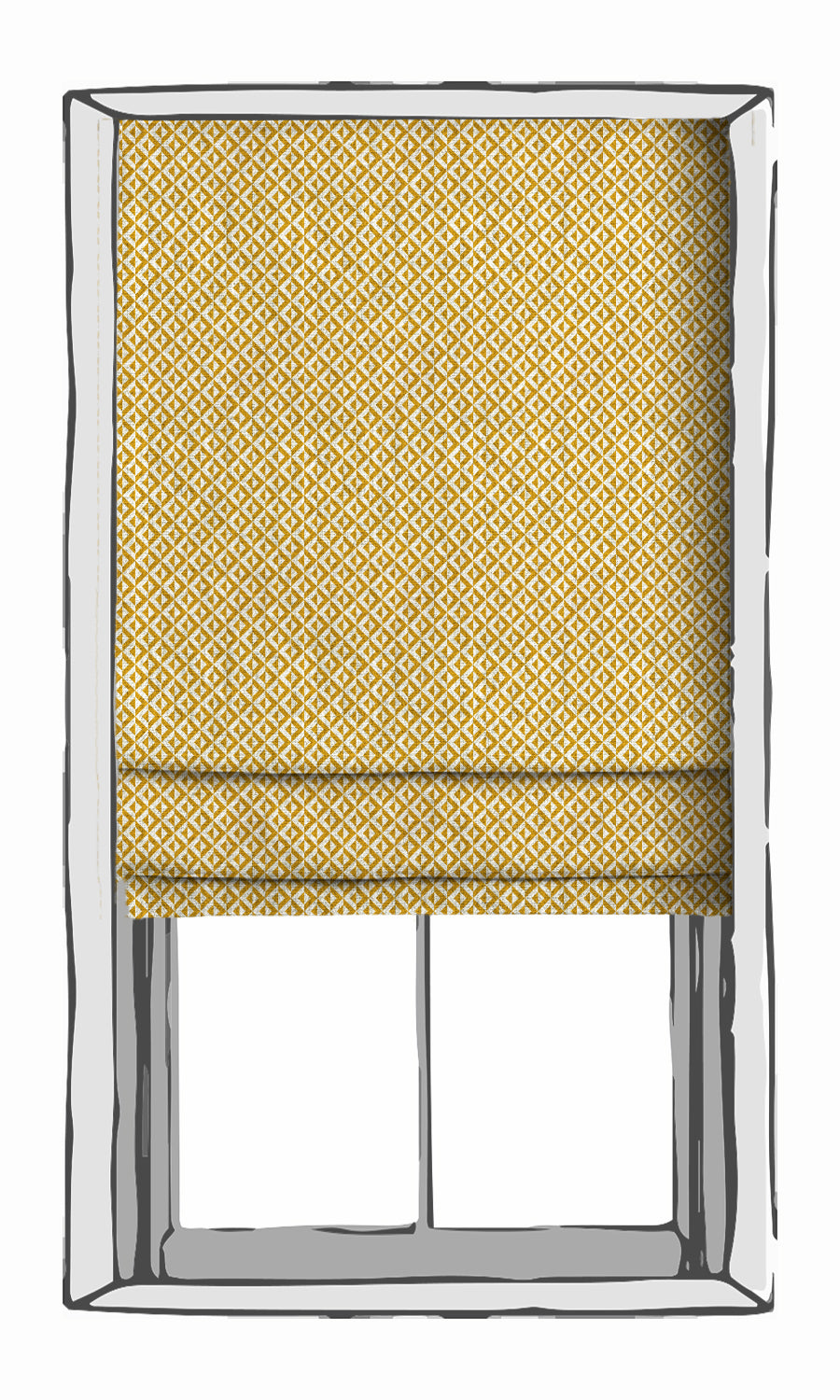 Geometric Print Free Fabric Material Sample (Deep Yellow/ White)