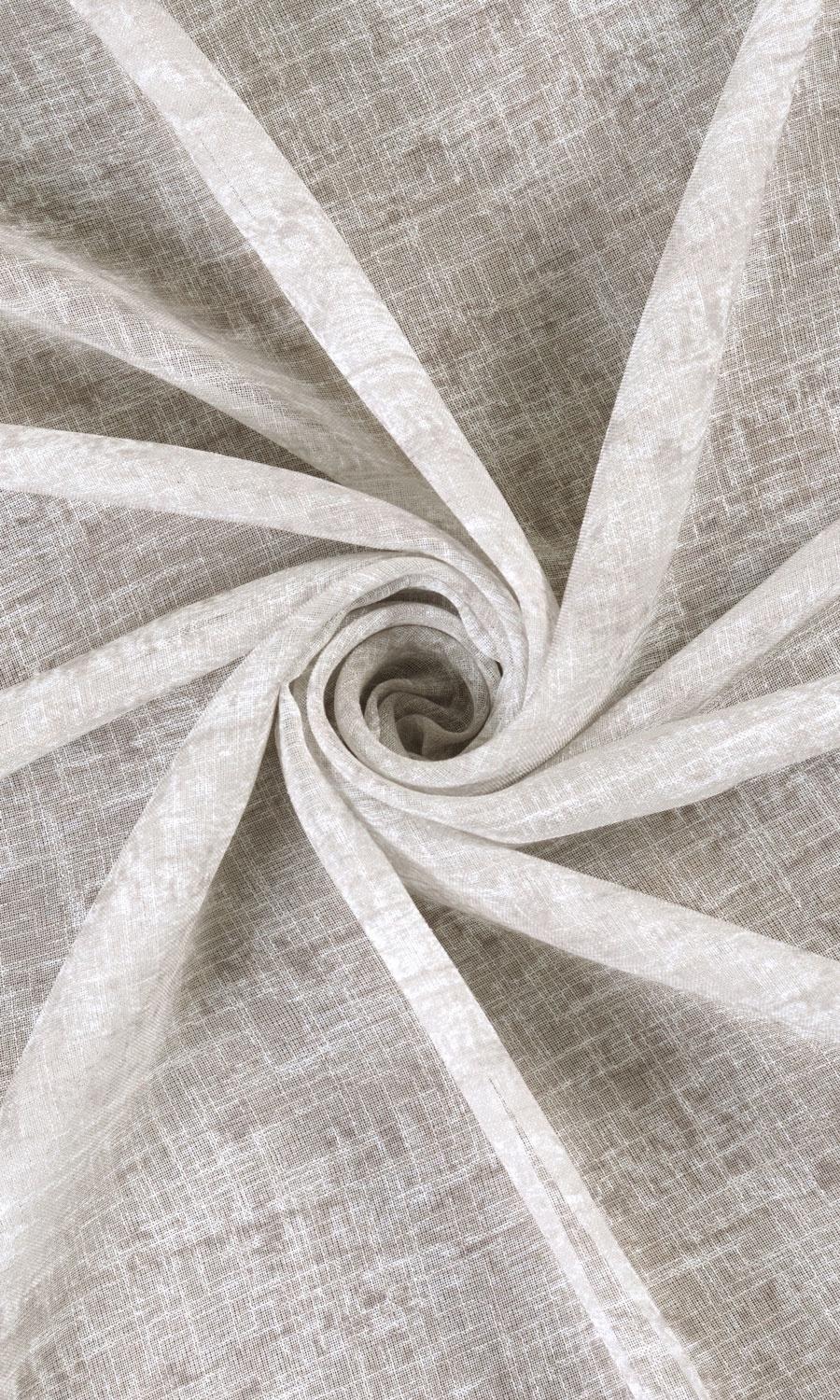 Textured Sheer Fabric Material By the Yard (Ivory/ Greige)
