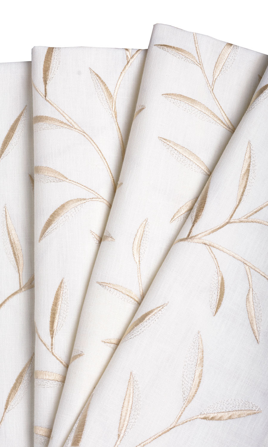 Floral Embroidery Fabric Material By the Yard (White/ Cream)