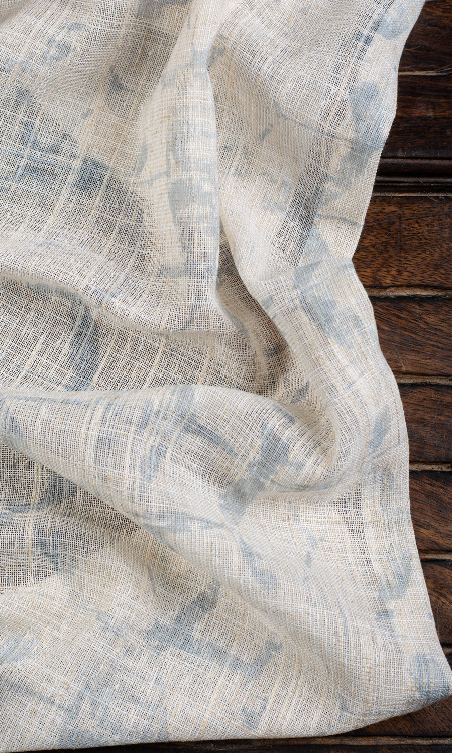 Self-Patterned Sheer Window Treatments Fabric By the Yard (Cream/ Grey)