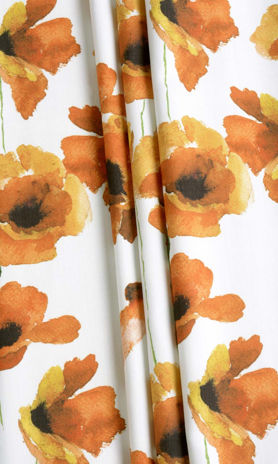 Floral Print Free Fabric Material Sample (Orange/ Yellow)