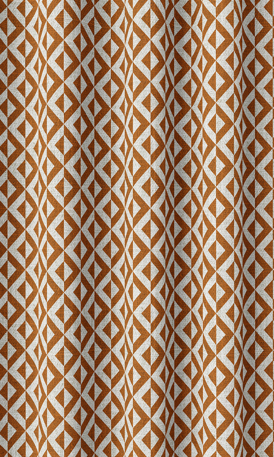 Geo Print Home Décor Fabric Sample (Orange/ White)