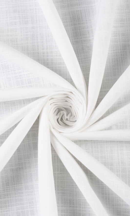 Linen-Texture Home Décor Fabric By the Yard (White)
