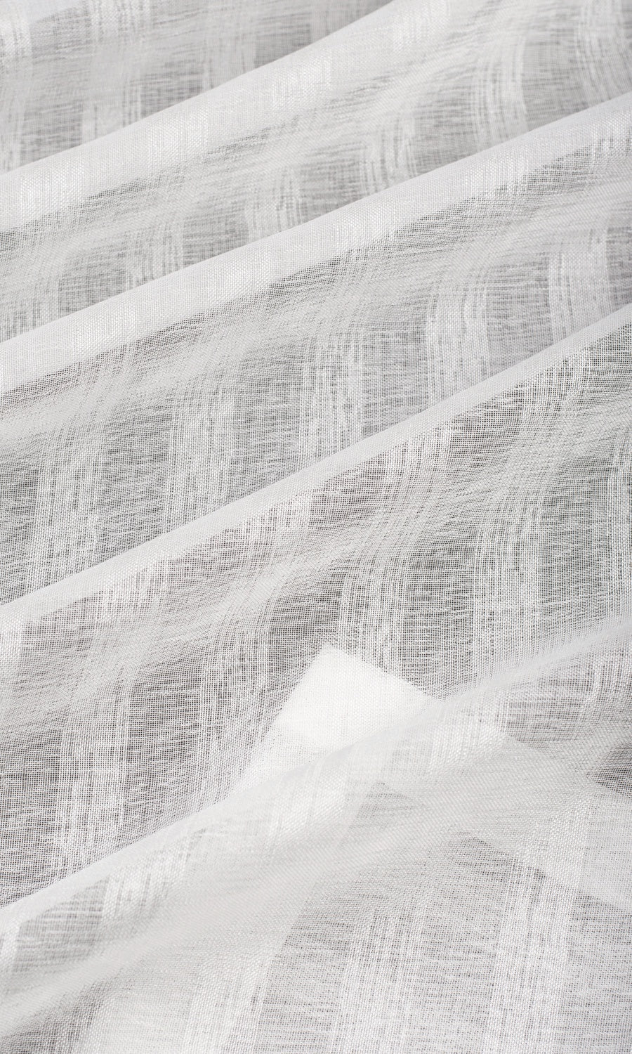 Striped Sheer Fabric By the Yard for Curtains & Drapes (White)