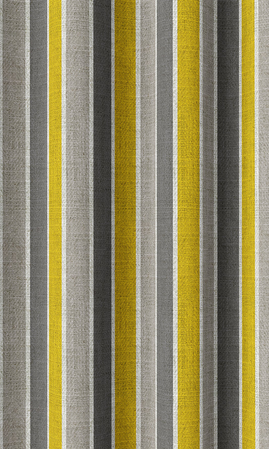Modern Striped Drapery (Yellow/ Grey)