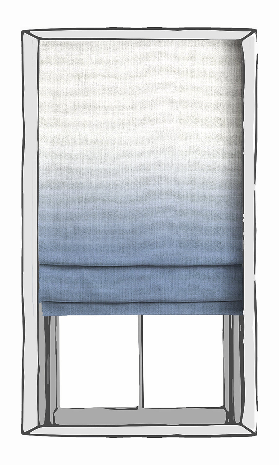 2-Tone Ombre Window Treatments Fabric Sample (Indigo Blue/ Purple)