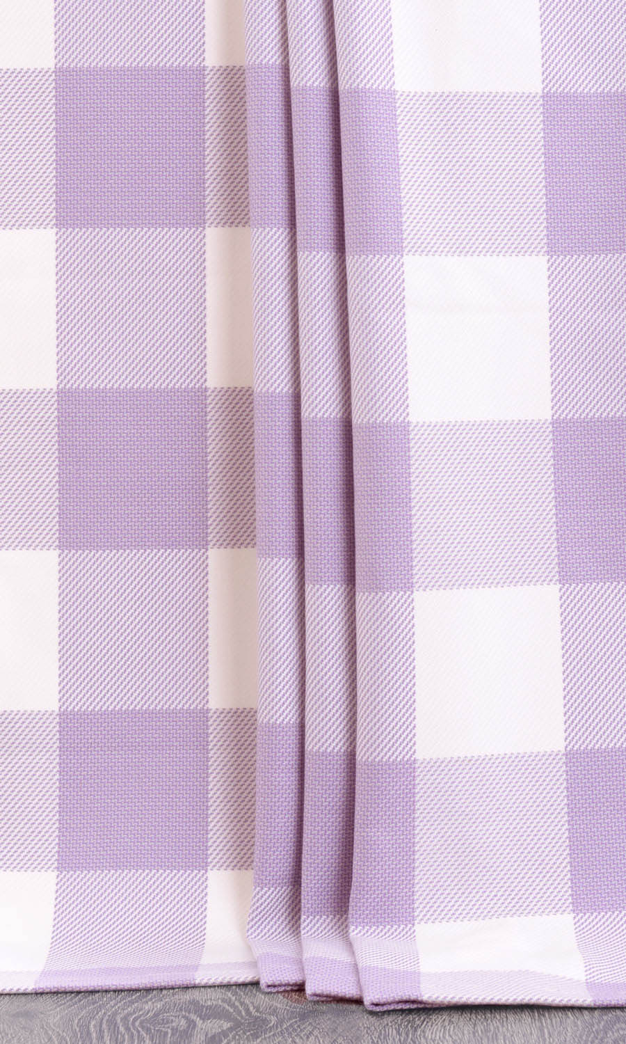 Buffalo Plaid Fabric By the Yard for Curtains & Drapes (Pale Purple/ White)