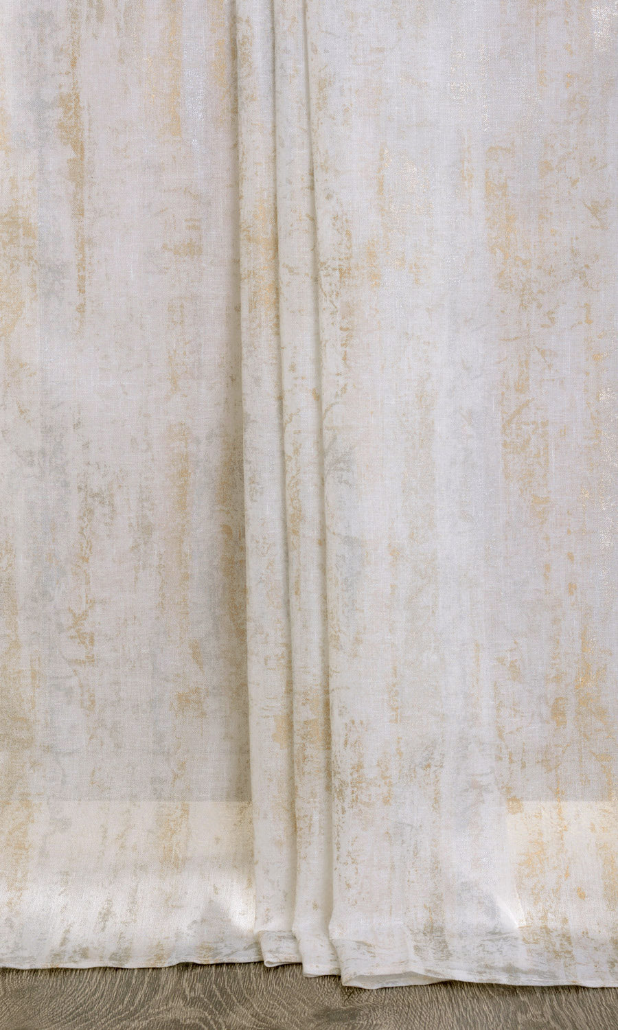 Printed Sheer Window Treatments Fabric By the Yard (Metallic Golden/ Yellow)