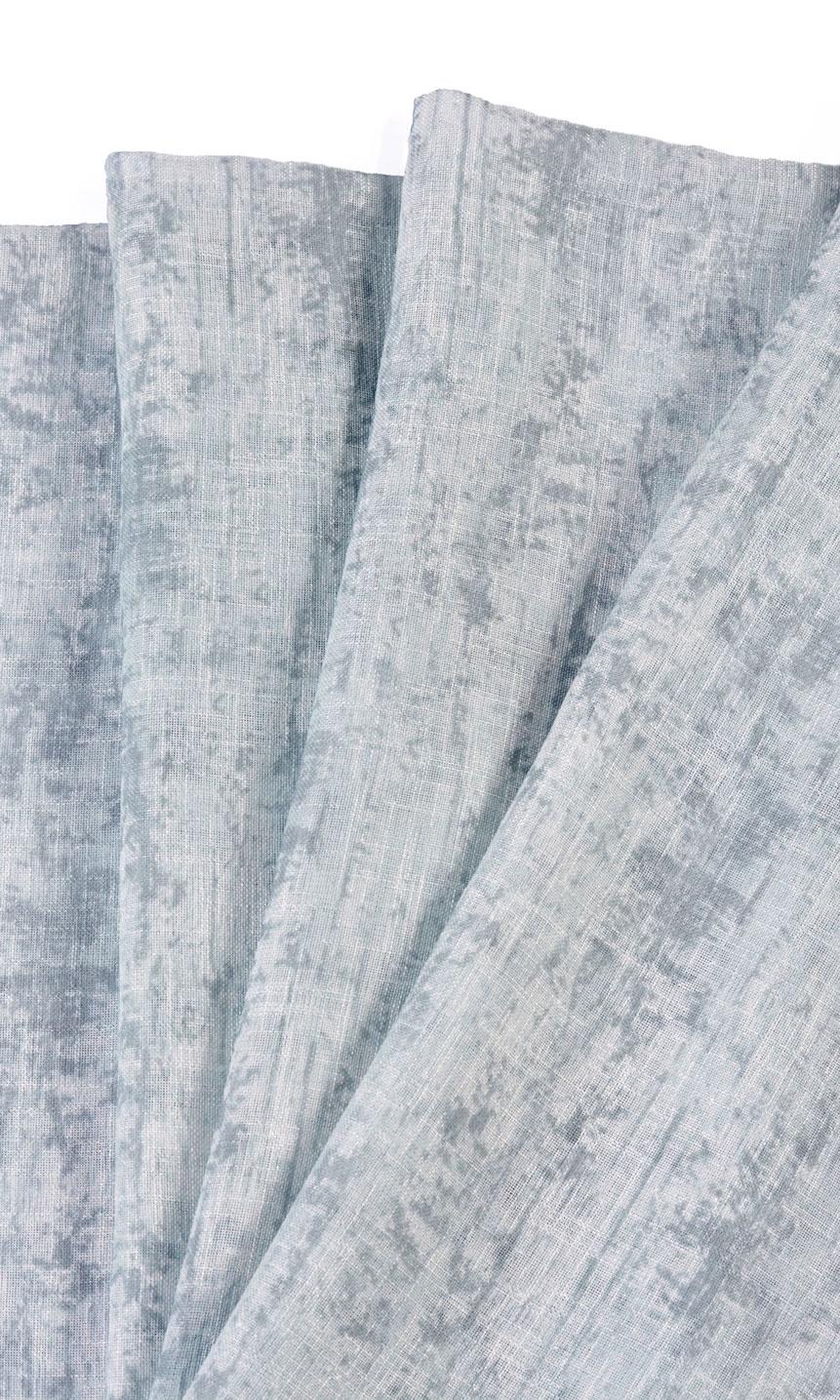 Textured Sheer Home Textile Fabric Material Sample (Blue)
