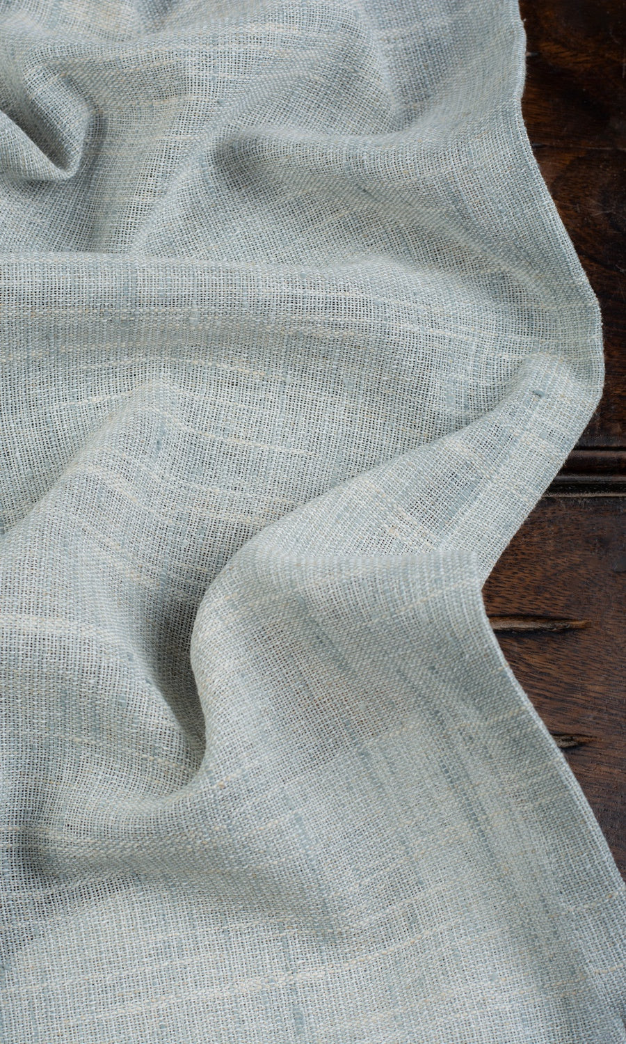Semi-Sheer Linen Texture Home Décor Fabric By the Yard (Aqua Blue)