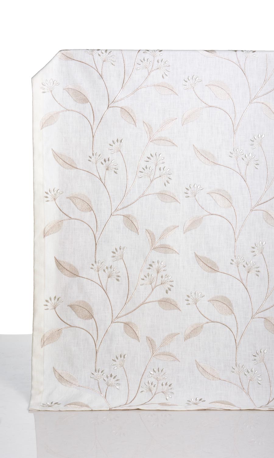 Floral Embroidery Window Treatments Fabric By the Yard (White/ Cream)