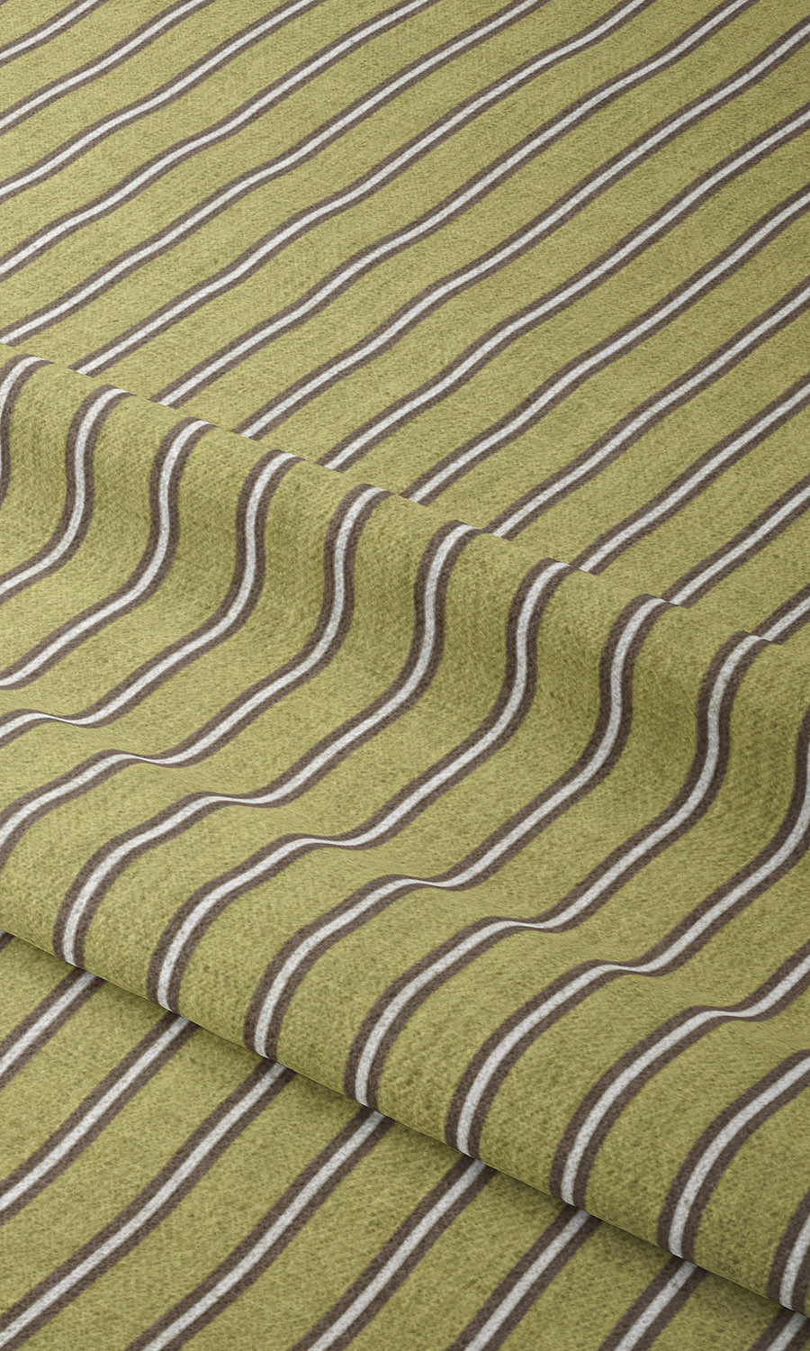 Striped Window Treatments Fabric Sample (Chartreuse Green/ Brown)