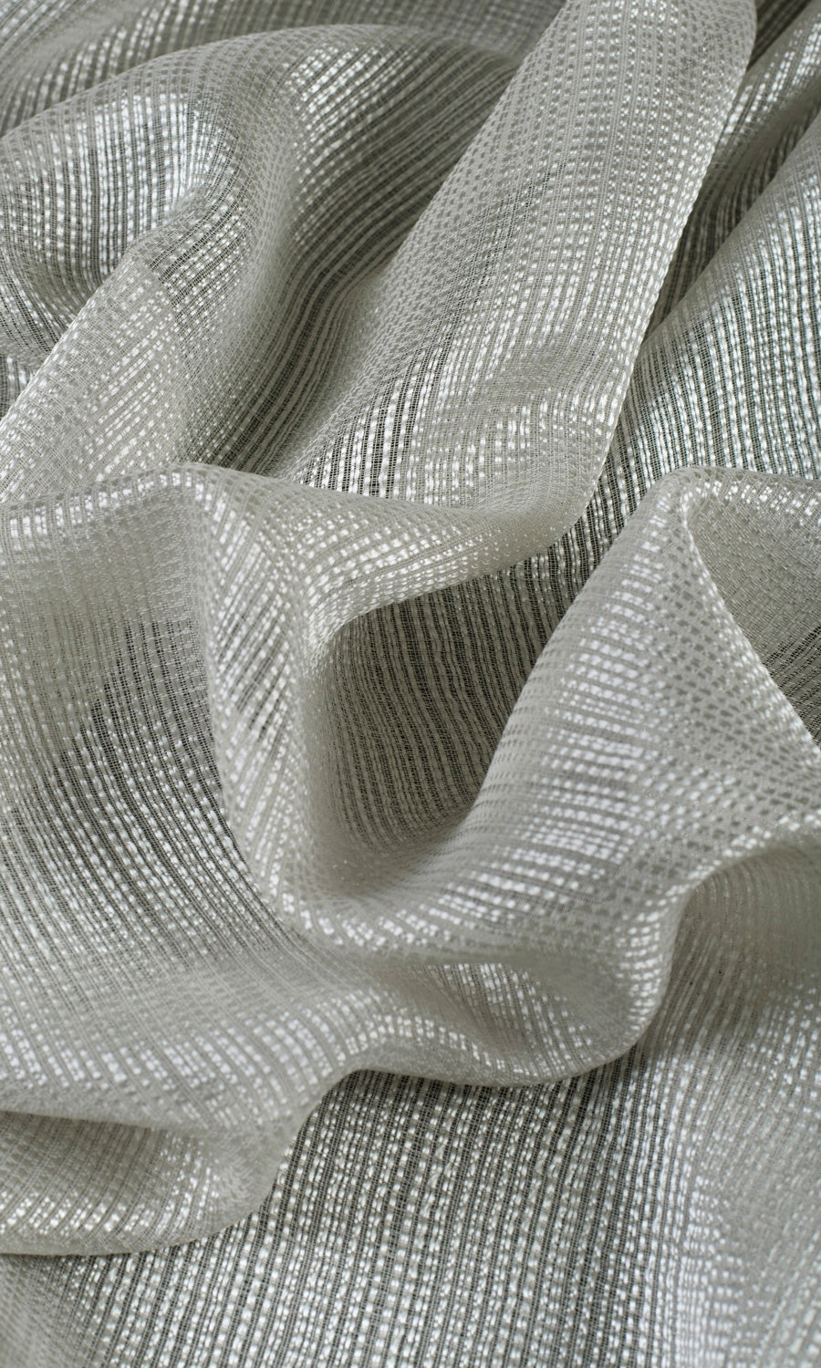 Woven Striped Sheer Home Textile Fabric Material By the Yard (Grey)