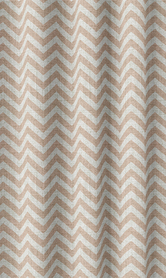 Modern Chevron Print Drapes (Blush Pink/ White)
